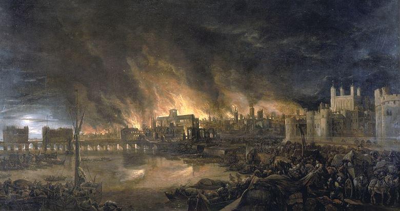 رسم تخيلي لحريق لندن الكبير