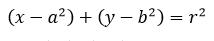 معادلة الدائرة في حال كان مركزها يقع في النقطة (a،b) ونصف قطرها r
