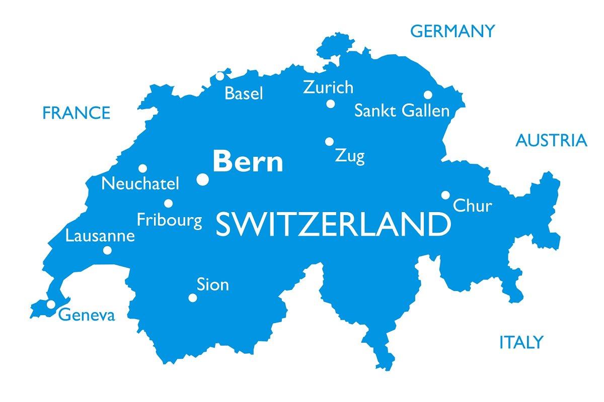 خريطة بلاد سويسرا