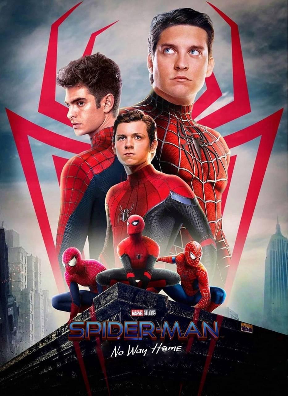ملصق تخيلي لممثلي سبايدر مان في فيلم Spider-Man: No Way Home .