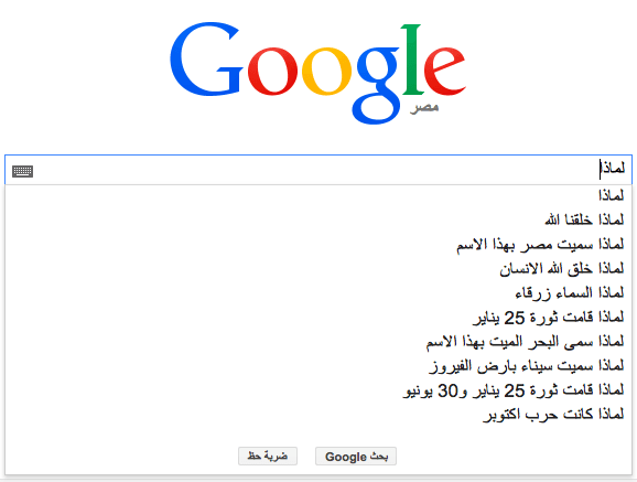 عمّ يتساءل المواطنون العرب على محرك غوغل - مصر