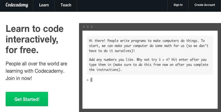 1- codeacademy - مواقع مميزة لتعلم البرمجة