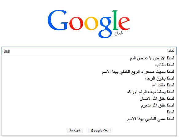 عمّ يتساءل المواطنون العرب على محرك غوغل - عمان