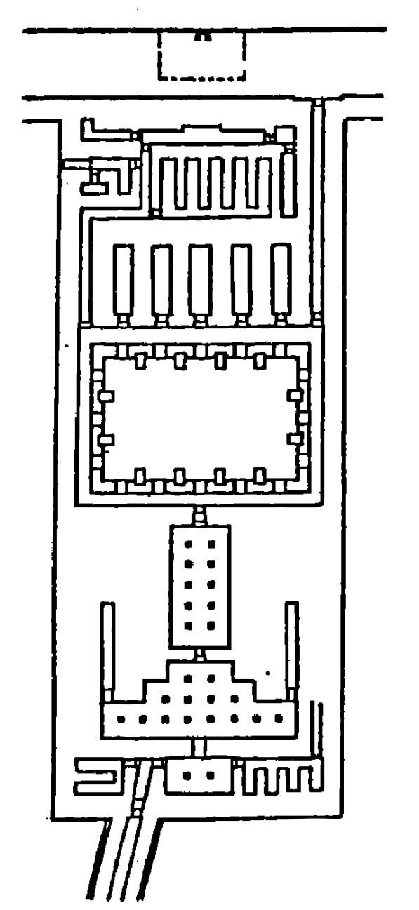 رسم تخطيطي للمعبد الجنائزي الملحق بهرم "خعفرع " فى الجيزة
