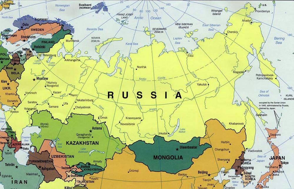 خريطة روسيا - الحياة في روسيا