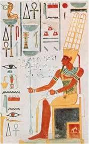 الإله إيمين (آمون) يجلس على العرش - آلهة مصر القديمة