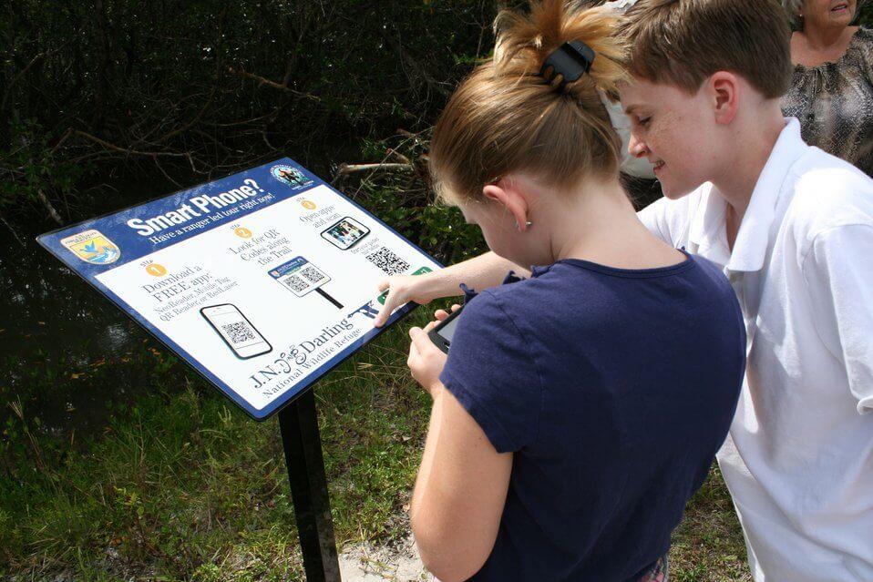 fantastic example of using QR codes to attract and engage visitors at Ding Darling Refuge in Florida