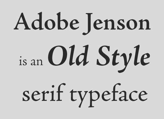 الخط Adobe Jenson - الخطوط Serif وSans serif