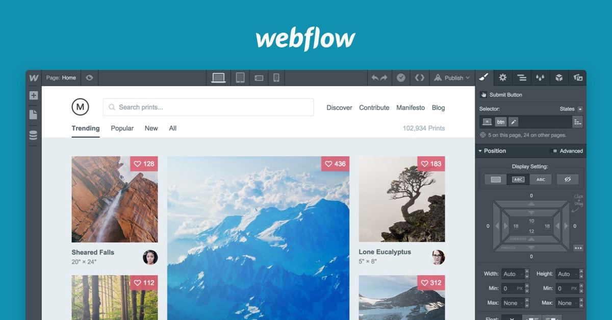 منصة webflow