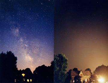 light pollution difference