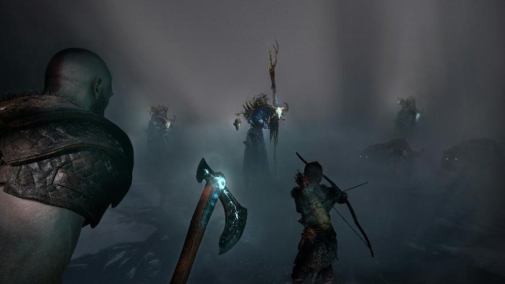 مشهد قتالي في لعبة God of War PC
