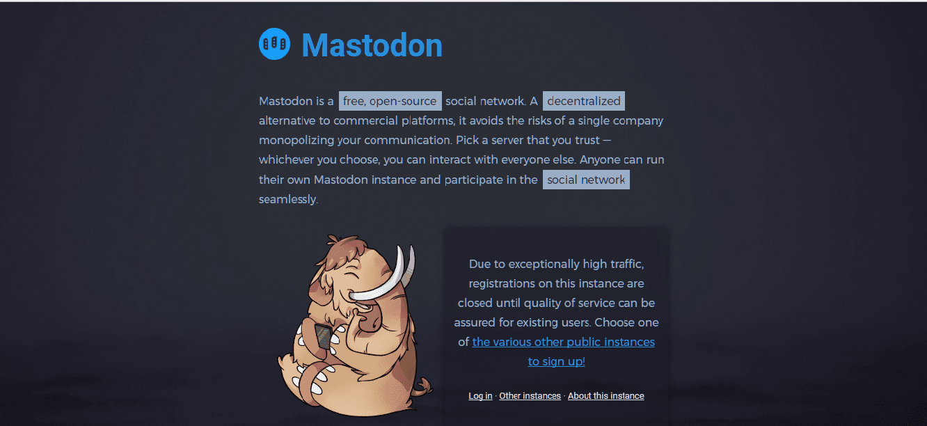 انشاء حساب Mastodon 
