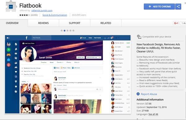 لمحبي الألوان والحركات … إضافات لمتصفح جوجل كروم لتخصيص استخدامك لفيسبوك Flatbook