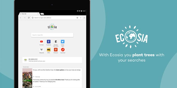 متصفح Ecosia - أفضل متصفحات الويب لهواتف الأندرويد