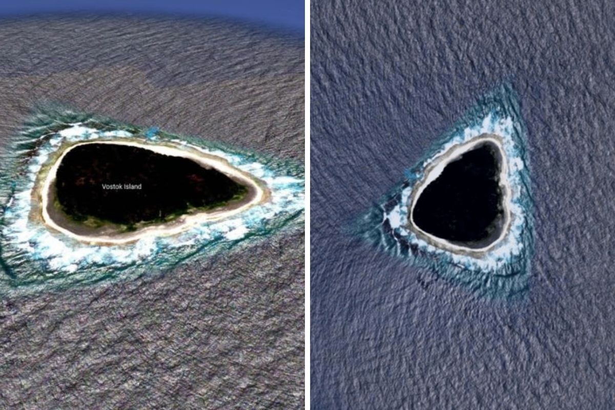حفرة سوداء غامضة في وسط المحيط الهادئ تظهر على خرائط غوغل وتثير التساؤلات، فما هي؟ Vostok-island