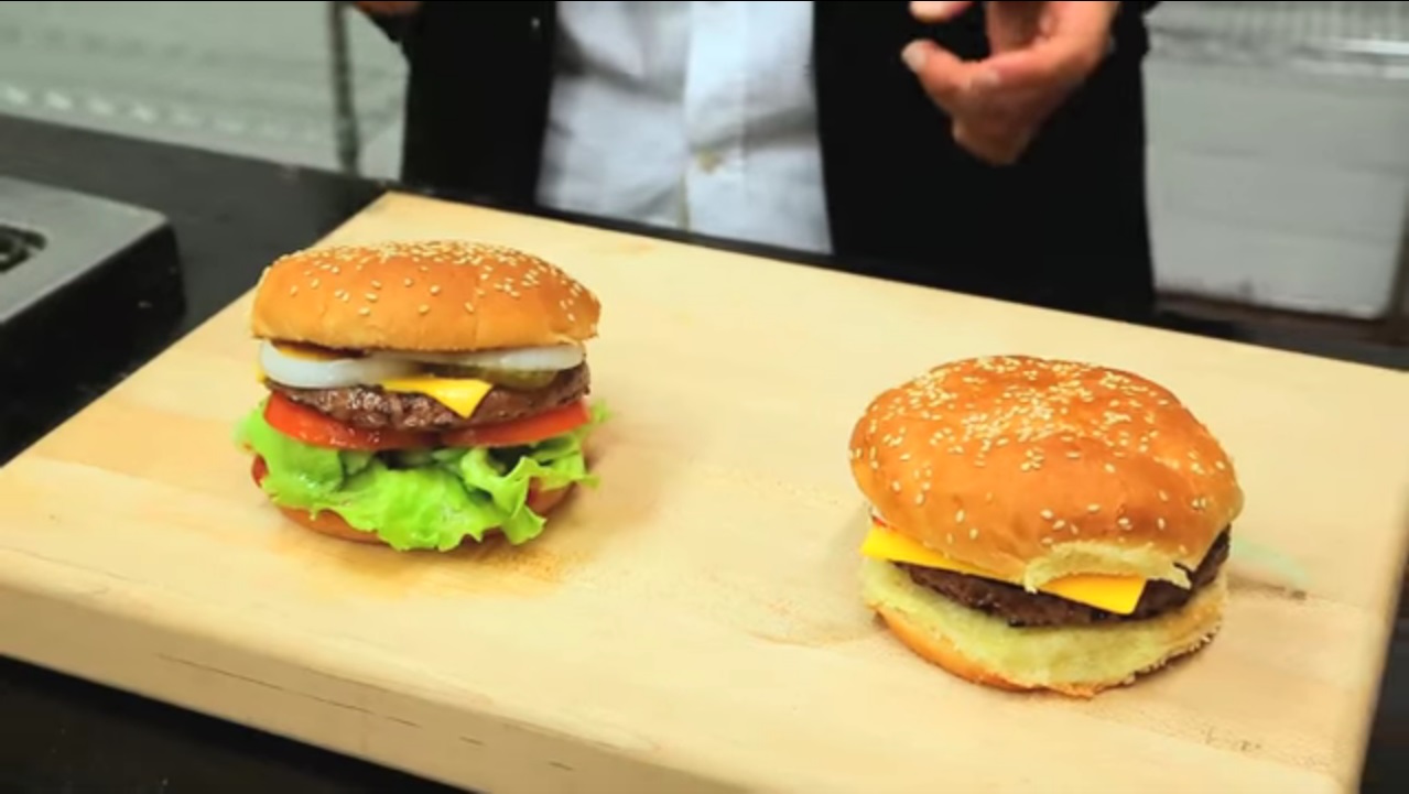 fake burger vs real burger